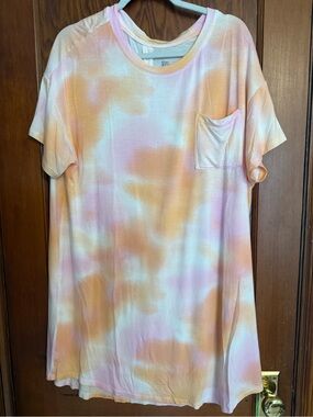stars above Women’s Pink & Orange Tie Dyed Night Shirt Size XXL